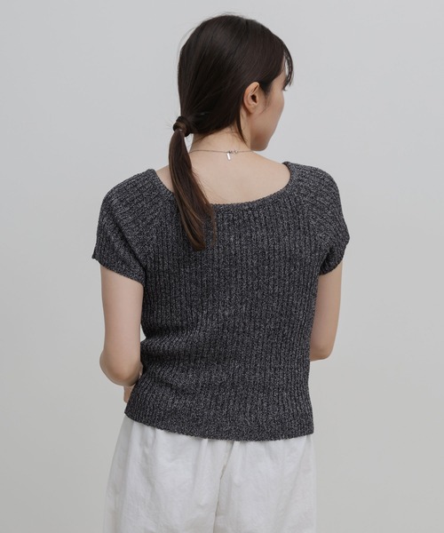 select MOCA(セレクトモカ)の「フロントデザインコンパクトリブニット(ニット/セーター・レディース・ベージュ/ブラック・FREE)」の21枚目の写真