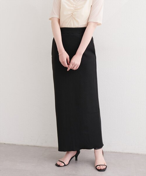 natural couture(ナチュラルクチュール)の「【sherbet line】接触冷感リブカットスカート(スカート・レディース・ブラック/チャコールグレー/アイボリー・LARGE/MEDIUM/SMALL)」の13枚目の写真