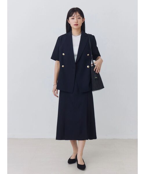 TONAL(トーナル)の「【手洗いOK】【HEAT BARRIER】ハーフスリーブジャケット(テーラードジャケット・レディース・ベージュ/ネイビー/オフホワイト・SMALL/MEDIUM)」の8枚目の写真