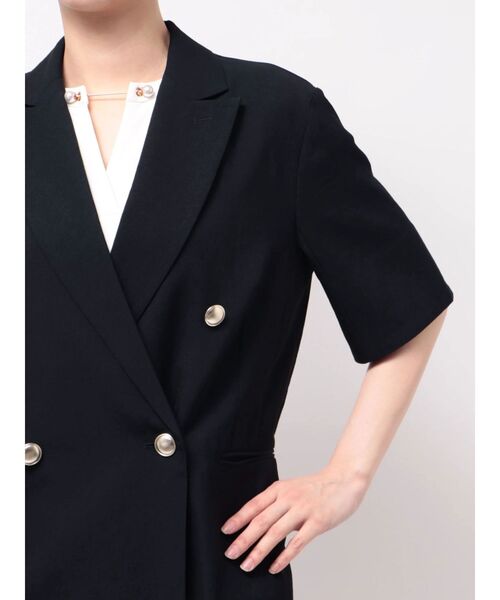TONAL(トーナル)の「【手洗いOK】【HEAT BARRIER】ハーフスリーブジャケット(テーラードジャケット・レディース・ベージュ/ネイビー/オフホワイト・SMALL/MEDIUM)」の18枚目の写真