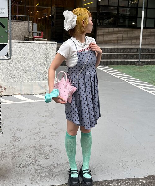 HELLO.SANFRANCISCO(ハローサンフランシスコ)の「【HELLO.SANFRANCISCO/ハローサンフランシスコ】スタースタッズショルダーバッグ(トートバッグ・レディース・グリーン/ピンク・ONE SIZE)」の5枚目の写真