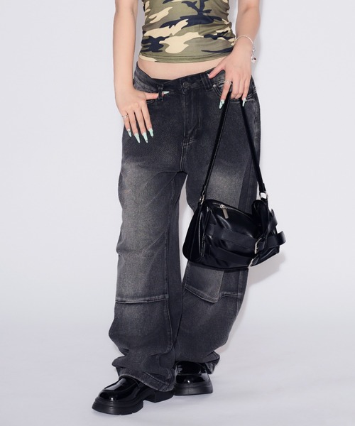 tinkerend(ティンカーエンド)の「Angel Wing Denim / エンジェルウィングデニム(デニムパンツ・レディース・ブラック・2/1)」の5枚目の写真