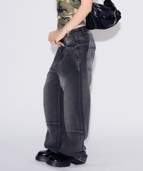 tinkerend(ティンカーエンド)の「Angel Wing Denim / エンジェルウィングデニム(デニムパンツ・レディース・ブラック・2/1)」の6枚目の写真