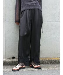 レースデザインサテンパンツ