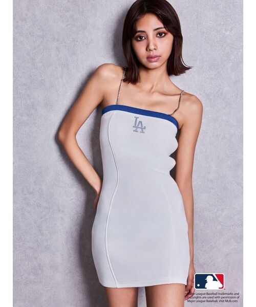 GYDA（ジェイダ）の「GYDA［MLB］bijou logoベアワンピース（ワンピース・レディース・グレー/オフホワイト/ブラック・FREE）」の21枚目の写真