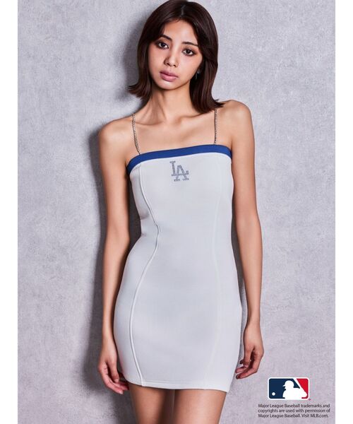GYDA（ジェイダ）の「GYDA［MLB］bijou logoベアワンピース（ワンピース・レディース・グレー/オフホワイト/ブラック・FREE）」の22枚目の写真