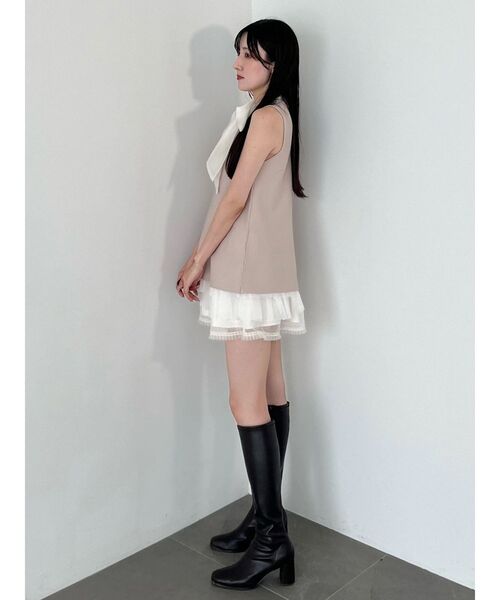 MERCURYDUO(マーキュリーデュオ)の「ボウタイアメスリニット(ニット/セーター・レディース・ベビーピンク/ブラック/オフホワイト・FREE)」の15枚目の写真