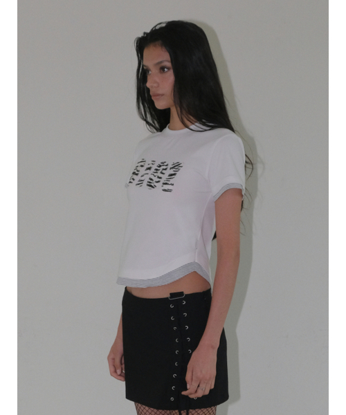 ORDINARY HOLIDAY（オーディナリー ホリデー）の「STRIPE LAYERED T-SHIRT [WHITE]（Tシャツ/カットソー・レディース・その他・FREE）」の2枚目の写真