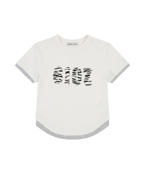 ORDINARY HOLIDAY（オーディナリー ホリデー）の「STRIPE LAYERED T-SHIRT [WHITE]（Tシャツ/カットソー・レディース・その他・FREE）」の3枚目の写真