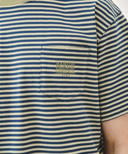 MARITHE + FRANCOIS GIRBAUD(マリテフランソワジルボー)の「SMALL CLASSIC LOGO STRIPE RINGER TEE(Tシャツ/カットソー・レディース・ブルー/ライトグリーン/Navy・MEDIUM/SMALL)」の6枚目の写真