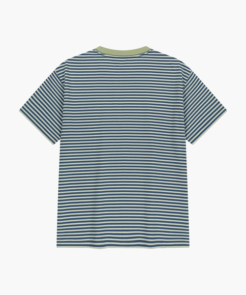 MARITHE + FRANCOIS GIRBAUD(マリテフランソワジルボー)の「SMALL CLASSIC LOGO STRIPE RINGER TEE(Tシャツ/カットソー・レディース・ブルー/ライトグリーン/Navy・MEDIUM/SMALL)」の9枚目の写真