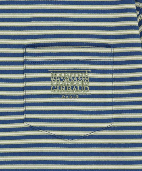 MARITHE + FRANCOIS GIRBAUD(マリテフランソワジルボー)の「SMALL CLASSIC LOGO STRIPE RINGER TEE(Tシャツ/カットソー・レディース・ブルー/ライトグリーン/Navy・MEDIUM/SMALL)」の11枚目の写真