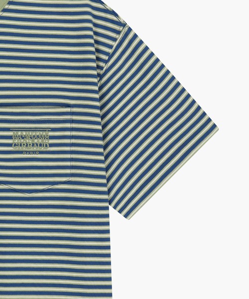 MARITHE + FRANCOIS GIRBAUD(マリテフランソワジルボー)の「SMALL CLASSIC LOGO STRIPE RINGER TEE(Tシャツ/カットソー・レディース・ブルー/ライトグリーン/Navy・MEDIUM/SMALL)」の12枚目の写真