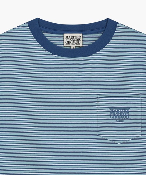 MARITHE + FRANCOIS GIRBAUD(マリテフランソワジルボー)の「SMALL CLASSIC LOGO STRIPE RINGER TEE(Tシャツ/カットソー・レディース・ブルー/ライトグリーン/Navy・MEDIUM/SMALL)」の19枚目の写真