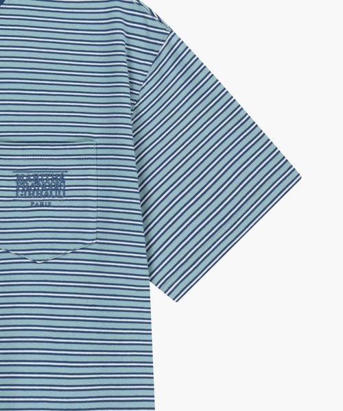 MARITHE + FRANCOIS GIRBAUD(マリテフランソワジルボー)の「SMALL CLASSIC LOGO STRIPE RINGER TEE(Tシャツ/カットソー・レディース・ブルー/ライトグリーン/Navy・MEDIUM/SMALL)」の21枚目の写真