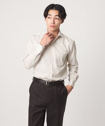 コットン ナローストライプ ワイドカラー ドレスシャツ -イージーアイロン-