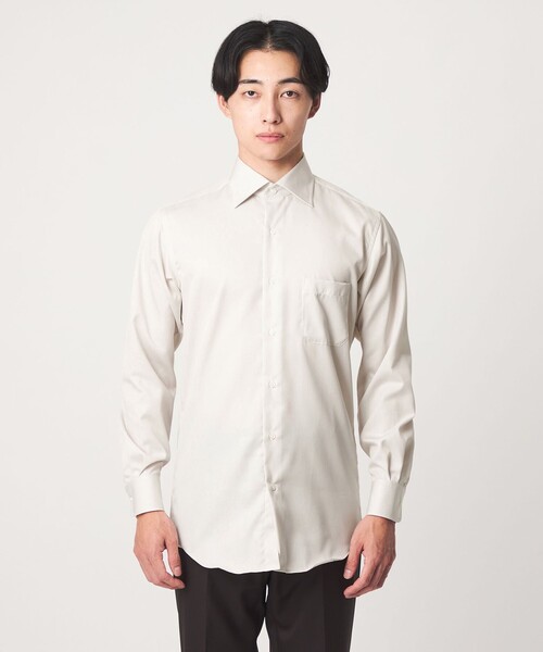 green label relaxing(グリーンレーベルリラクシング)の「コットン ナローストライプ ワイドカラー ドレスシャツ -イージーアイロン-(ビジネスシャツ・メンズ・ベージュ/ライトピンク/ライム・37cm/41cm/38cm/43cm/42cm/39cm/40cm)」の10枚目の写真