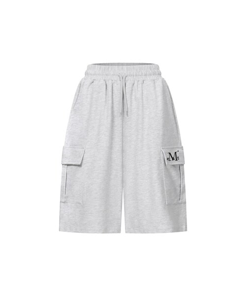 MUCENT（ムセント）の「ベンフサイドポケットバンディングバミューダパンツ 男女共用 (3カラー)（スウェットパンツ・レディース・ブラック/ライトグレー/ホワイト・FREE）」の2枚目の写真