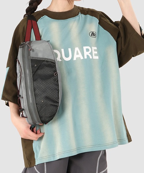 WESTBOY（ウエストボーイ）の「Y2K ユニセックス メッシュ×ドローコード ボディバッグ WO26W2BG14（ショルダーバッグ・メンズ・グレー/ブラック・FREE）」の2枚目の写真