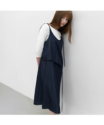 LOW STRAP LAYERED SLEEVELESS DRESS (OP-6318)