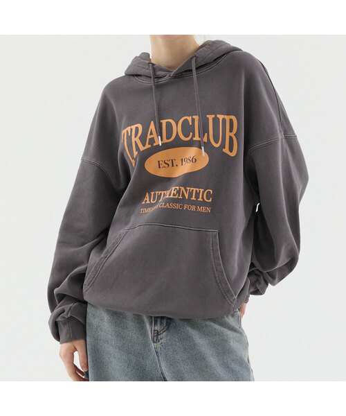 TRADCLUB（トラッドクラブ）の「グラスゴーピグメントウォッシングオーバーフードパーカー5カラー（パーカー・メンズ・ネイビー/チャコール/ブラウン/カーキ/パープル・MEDIUM/LARGE）」の5枚目の写真