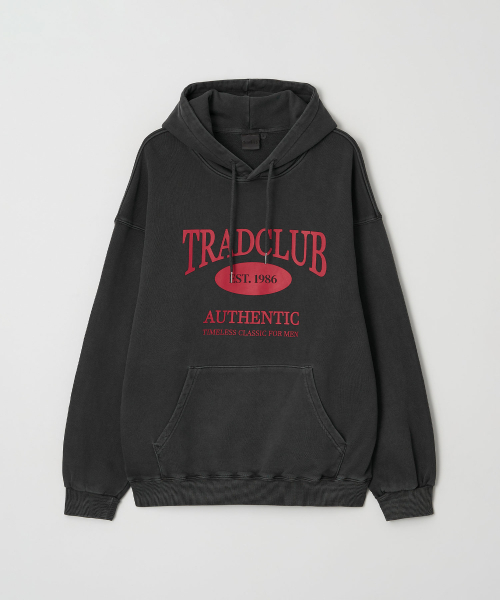 TRADCLUB（トラッドクラブ）の「グラスゴーピグメントウォッシングオーバーフードパーカー5カラー（パーカー・メンズ・ネイビー/チャコール/ブラウン/カーキ/パープル・MEDIUM/LARGE）」の11枚目の写真