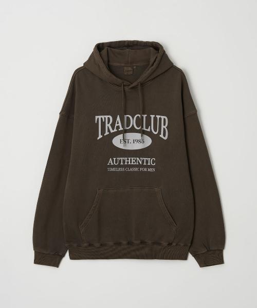 TRADCLUB（トラッドクラブ）の「グラスゴーピグメントウォッシングオーバーフードパーカー5カラー（パーカー・メンズ・ネイビー/チャコール/ブラウン/カーキ/パープル・MEDIUM/LARGE）」の12枚目の写真
