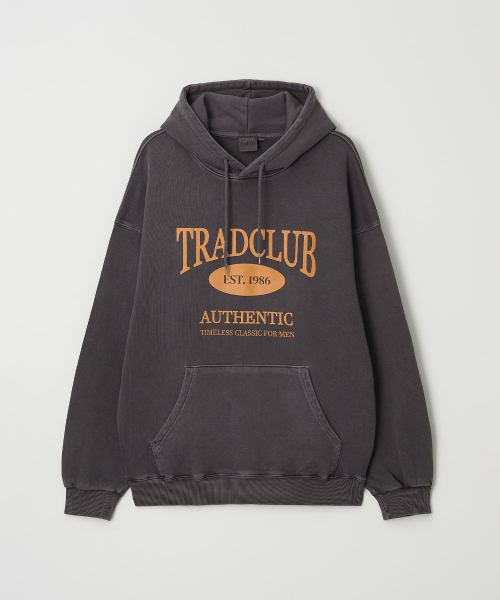 TRADCLUB（トラッドクラブ）の「グラスゴーピグメントウォッシングオーバーフードパーカー5カラー（パーカー・メンズ・ネイビー/チャコール/ブラウン/カーキ/パープル・MEDIUM/LARGE）」の13枚目の写真