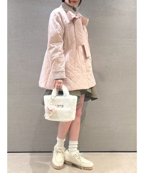 FURFUR(ファーファー)の「【限定カラー】パデッドボウタイキルティングブルゾン(ブルゾン・レディース・チャコールグレー/サックスブルー/チェック・F)」の22枚目の写真