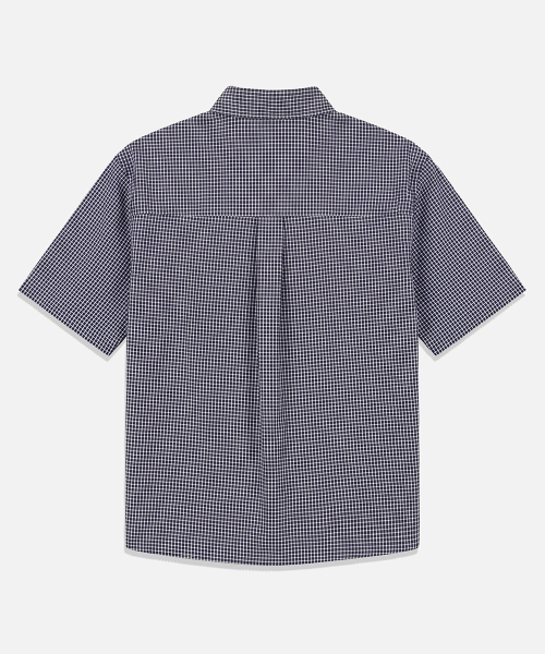 ECORR（エコル）の「[イコル x ホントギ] デイリークロップ半袖チェックシャツ : 2COLOR（シャツ/ブラウス・メンズ・ブラック/ネイビー・1/2）」の5枚目の写真