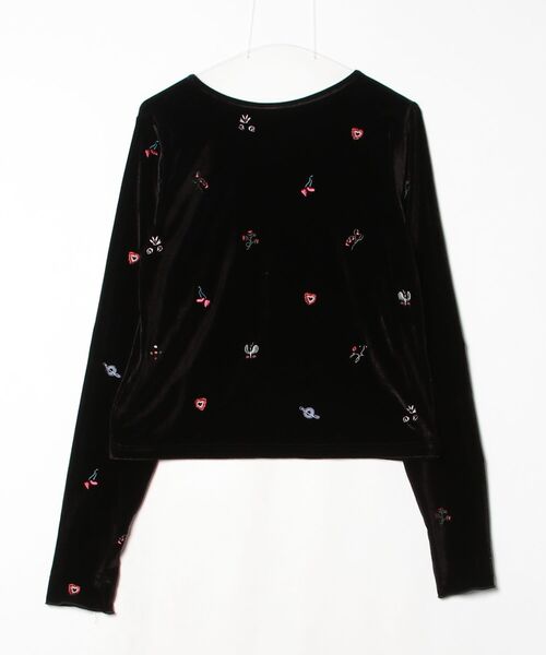 Common Noun(コモン ナウン)の「"HEART" Kana Akiyama ベロアトップス(Tシャツ/カットソー・レディース・ブラック・M)」の6枚目の写真