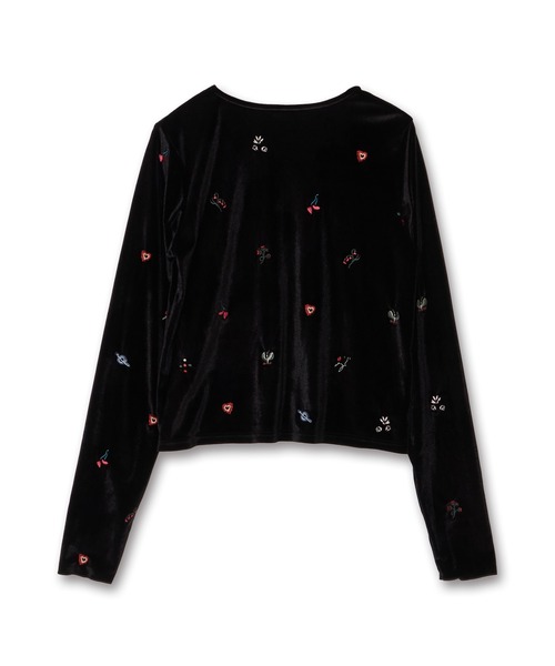 Common Noun(コモン ナウン)の「"HEART" Kana Akiyama ベロアトップス(Tシャツ/カットソー・レディース・ブラック・M)」の2枚目の写真