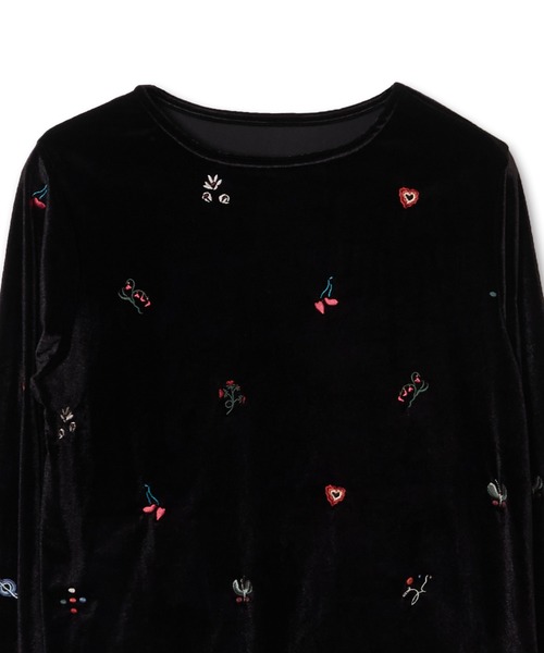 Common Noun(コモン ナウン)の「"HEART" Kana Akiyama ベロアトップス(Tシャツ/カットソー・レディース・ブラック・M)」の3枚目の写真