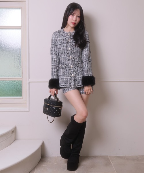 LIPSERVICE(リップサービス)の「ラメツイードショートパンツ(その他パンツ・レディース・アイボリー/その他1/ブラック・S/M)」の4枚目の写真