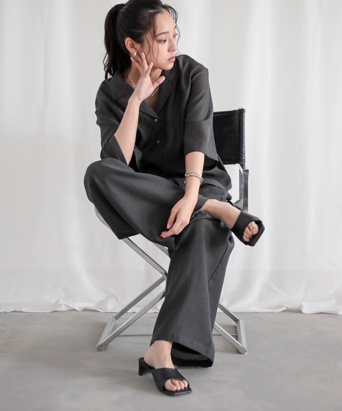 for/c(フォーシー)の「セルロースシアーシャツ【サスティナブル】(シャツ/ブラウス・レディース・チャコール/ライトベージュ・L/M)」の14枚目の写真
