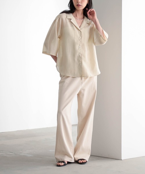 for/c(フォーシー)の「セルロースシアーシャツ【サスティナブル】(シャツ/ブラウス・レディース・チャコール/ライトベージュ・L/M)」の21枚目の写真