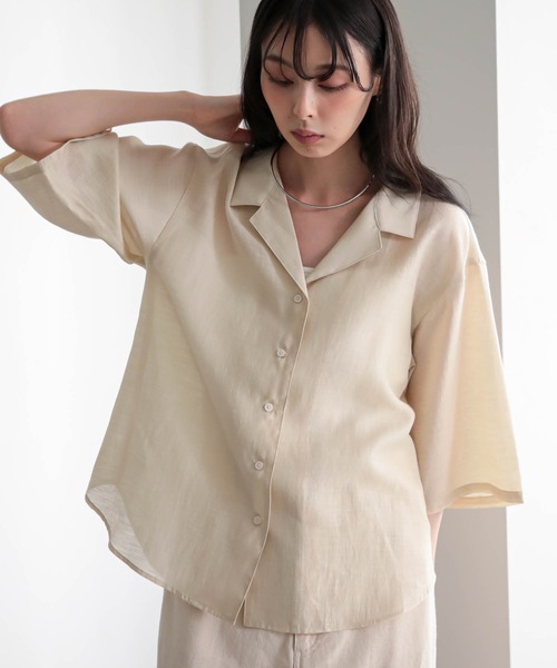 for/c(フォーシー)の「セルロースシアーシャツ【サスティナブル】(シャツ/ブラウス・レディース・チャコール/ライトベージュ・L/M)」の18枚目の写真