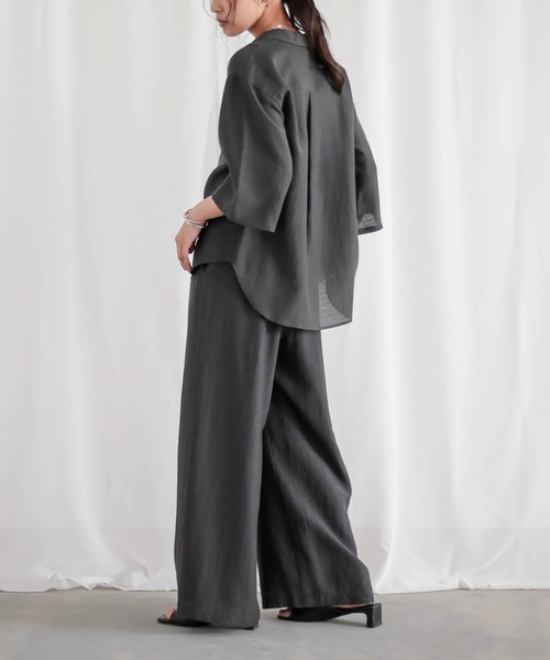 for/c(フォーシー)の「セルロースシアーシャツ【サスティナブル】(シャツ/ブラウス・レディース・チャコール/ライトベージュ・L/M)」の9枚目の写真