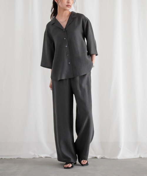 for/c(フォーシー)の「セルロースシアーシャツ【サスティナブル】(シャツ/ブラウス・レディース・チャコール/ライトベージュ・L/M)」の10枚目の写真