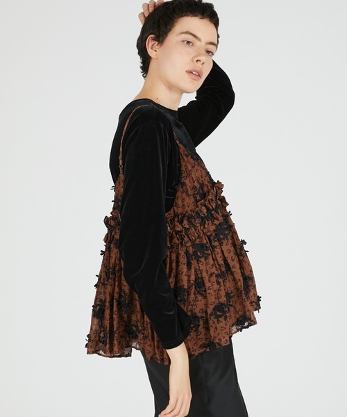 crinkle crinkle crinkle(クリンクルクリンクルクリンクル)の「【crinkle crinkle crinkle】3D embroidery leopard cami/3Dエンブロイダリーレオパードキャミ(キャミソール・レディース・ブラウン・FREE)」の13枚目の写真