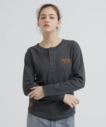 HONEYCOMB WAFFLE HENLEY T-SHIRT