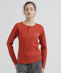HONEYCOMB WAFFLE HENLEY T-SHIRT