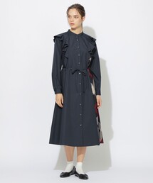 ラッフルシャツワンピース