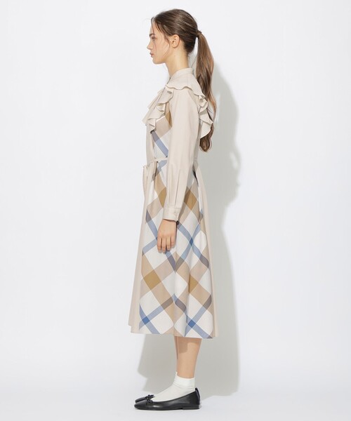 CB CRESTBRIDGE（シービークレストブリッジ）の「ラッフルシャツワンピース（ワンピース・レディース・ダークネイビー/ベージュ/レッド系その他4・M/S）」の10枚目の写真