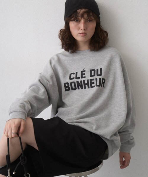CIAOPANIC TYPY(チャオパニックティピー)の「【WEB限定】CLE'DUビッグシルエット裏起毛ロゴスウェッ(スウェット・レディース・ネイビー/グレー/チャコールグレー・MEDIUM/LARGE)」の3枚目の写真