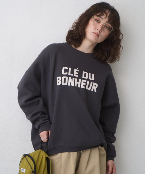 CIAOPANIC TYPY(チャオパニックティピー)の「【WEB限定】CLE'DUビッグシルエット裏起毛ロゴスウェッ(スウェット・レディース・ネイビー/グレー/チャコールグレー・MEDIUM/LARGE)」の2枚目の写真