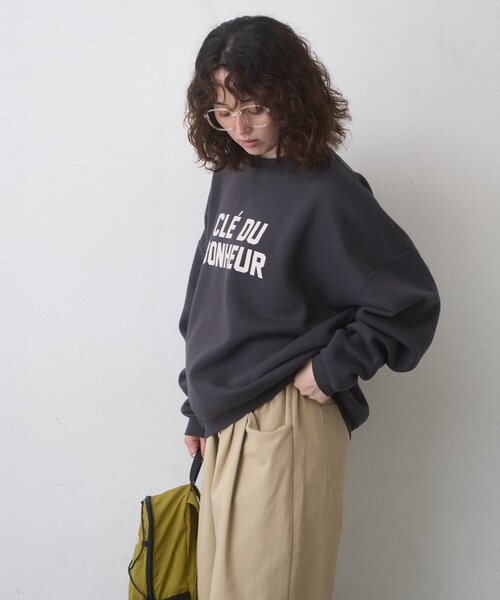 CIAOPANIC TYPY(チャオパニックティピー)の「【WEB限定】CLE'DUビッグシルエット裏起毛ロゴスウェッ(スウェット・レディース・ネイビー/グレー/チャコールグレー・MEDIUM/LARGE)」の13枚目の写真
