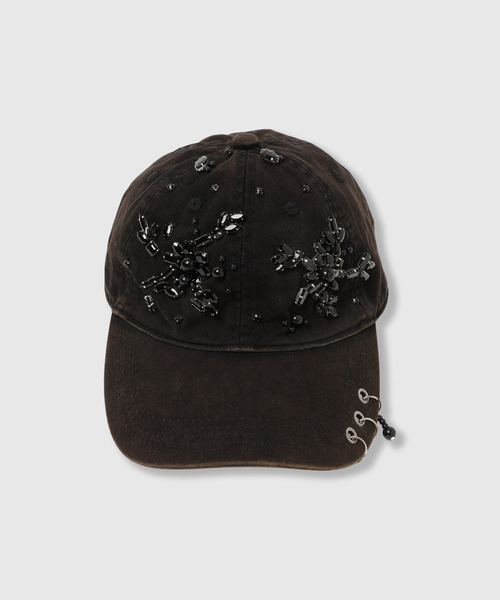 THINGS THAT MATTER(シングス ザット マター)の「WASHED BIJOUX CAP / ウォッシュド ビジュー キャップ(キャップ・レディース・ブラック・FREE)」の2枚目の写真