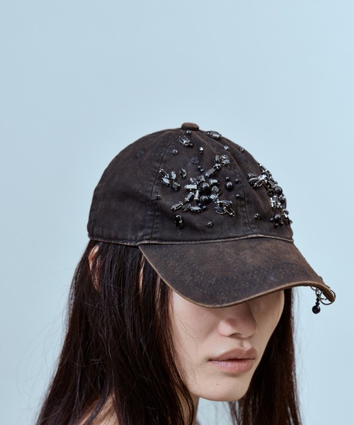 THINGS THAT MATTER(シングス ザット マター)の「WASHED BIJOUX CAP / ウォッシュド ビジュー キャップ(キャップ・レディース・ブラック・FREE)」の10枚目の写真