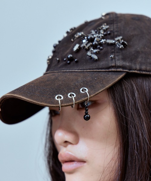 THINGS THAT MATTER(シングス ザット マター)の「WASHED BIJOUX CAP / ウォッシュド ビジュー キャップ(キャップ・レディース・ブラック・FREE)」の11枚目の写真